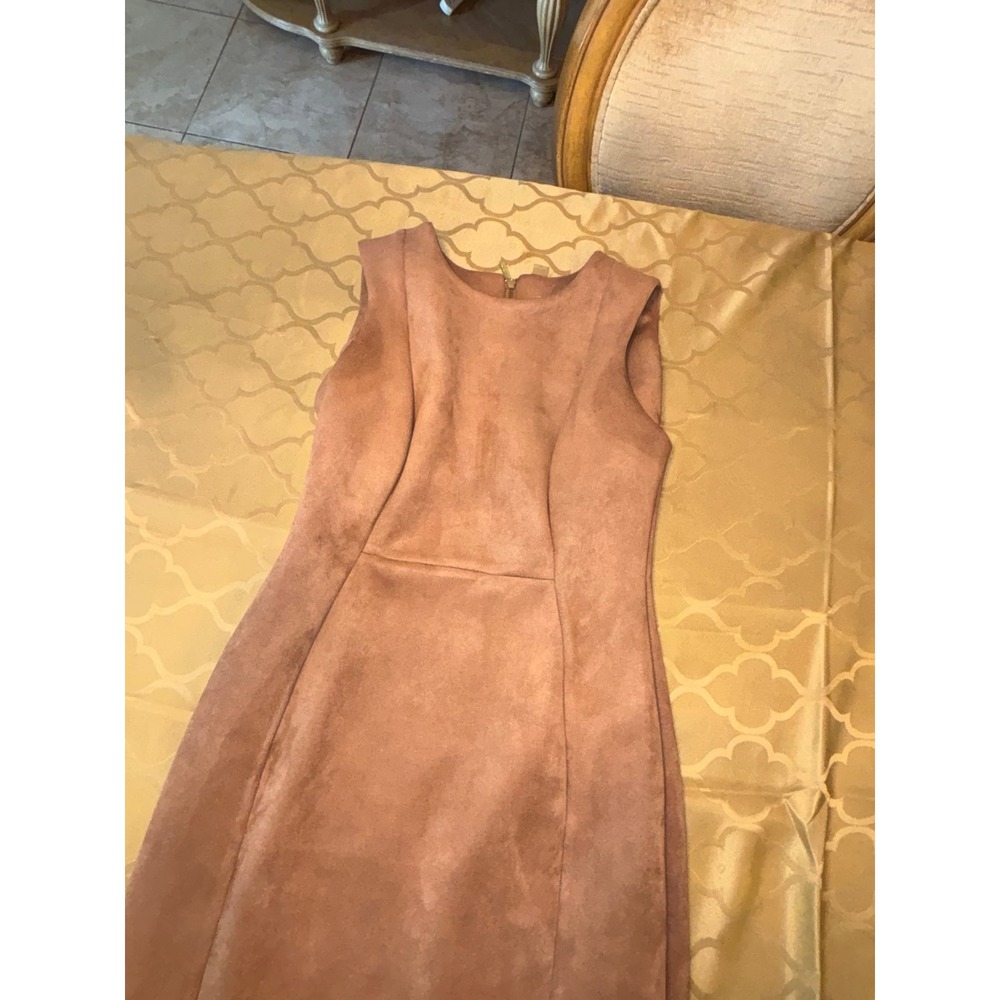 Calvin Klein Tan Suede Dress Size M - Original Price $100+. Worn Once
